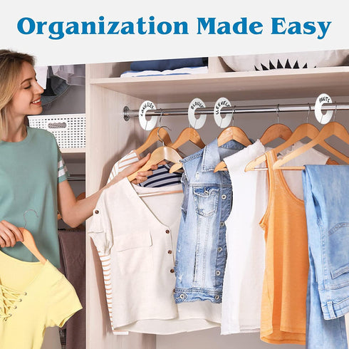 Set of 30 Blank White Closet Dividers for Hanging Clothes – Clothing Rack Dividers for Organization