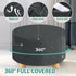 MAXIJIN Velvet Ottoman Slipcover - Round Foot Stool Cover, Washable Thick Storage Protector with Elastic Bottom