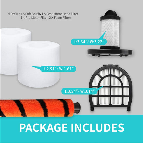 Leemone Replacement Parts for Shark LZ600 LZ601 LZ602 LZ602C APEX UpLight Lift-Away Vacuum Cleaner, Filters & Brush Roll