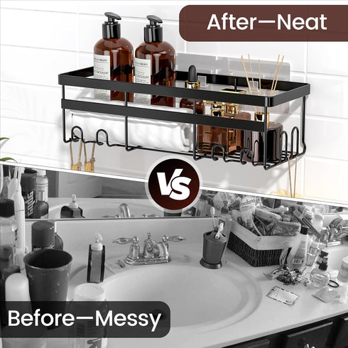 WOWBOX Shower Caddies 2 Pack, Adhesive Hanging Shelf, No Drilling Stainless Bathroom Organizers