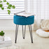 WROCFURSTAR Velvet Ottoman,Vanity Stool,Dressing Table Seat with Metal Leg Vanity Chair for Bedroom, Living Room