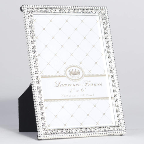 Lawrence Frames 4x6 Sarah Silver Metal Crystal Picture Frame
