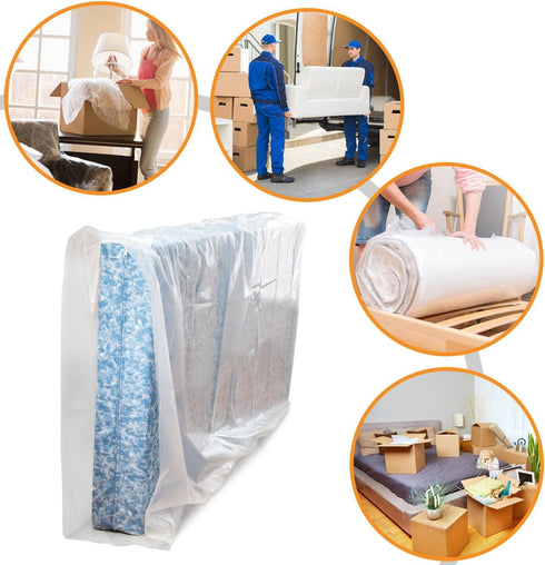 Mattress Bags for Moving, 1.5 Mil Twin or Full Size, Heavy Duty Plastic Wrap Mattress Protector