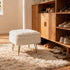 ACEQLYT Small Foot Stool, Small Ottoman with Storage, White Furry Footstool with Soft Padded Seat & Gold Metal Leg