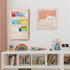 4-Tier 4 YEXEXINM Wood Wall Mounted Kids Bookshelf, Wall Mounted Montessori Kids Bookshelf, Tier Book Display,Floating