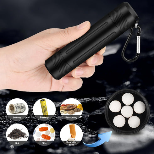 Airtight Smell Proof Container, Durable Black Stash Jar with Dual-Opening, Portable Sealed Metal Tube for Herbs and