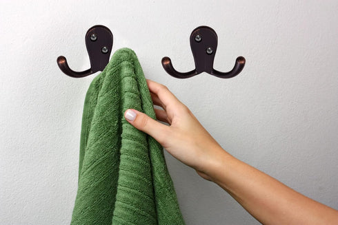Design House Coat Double Hook Horizontal, Oil Rubbed Bronze, 10 Count