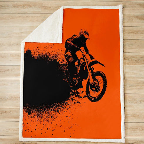 Castle Fairy Dirt Bike Throw Blanket Extreme Sports Theme Fleece Blanket Motorcycle Bed Blanket for Couch or Bed