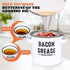 46OZ Bacon Grease Container with Strainer - Large Kitchen Oil Storage Can, Food Saver Bin with Lid | Farmhouse Cooking