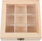 Ciieeo Wood Tea Storage Organizer with Clear Acrylic Top, 9 Compartments for Tea Bag Storage
