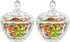 ComSaf 9fl.oz Crystal Glass Candy Dishes with Lids, Set of 2 Mini