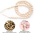 Wall Hanging Photo Display with Wooden Beads Garland, Collage Picture Frame for Boho Home Decor