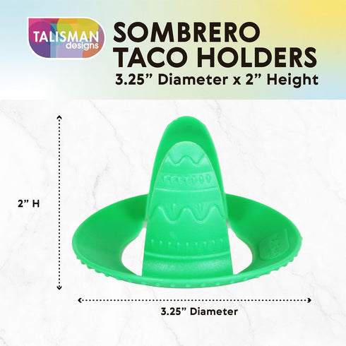 Talisman Designs Sombrero Taco Holders - Set of 4 for Small or Large Tacos, Crunch & Soft