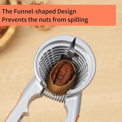 1 2PCS PCS Nut Crackers Heavy Duty Walnut Cracker with Non-Slip Handle Nut Crackers Tools Funnel Walnut Pliers