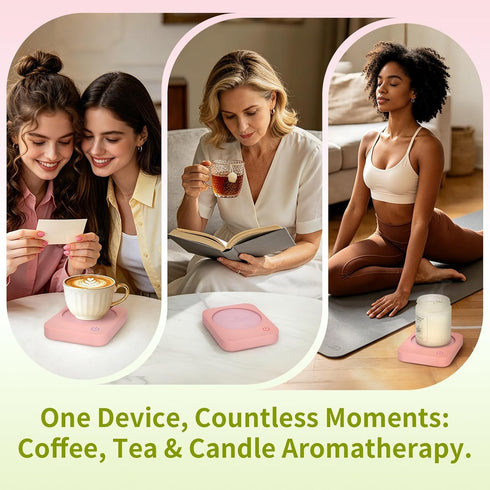 3-Temp Settings, VOBAGA Coffee Mug Warmer for Desk with Auto Shut Off & Coffee Cup Warmer Galentines Day Gift Home