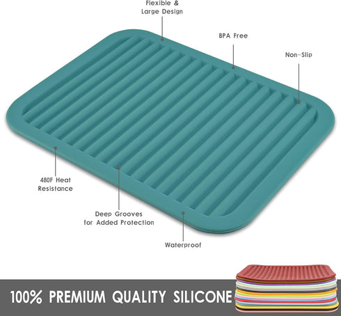 Smithcraft Silicone Trivets Mats for Hot Dishes, Hot Pads for Countertops, Set of 2 in Light Grey