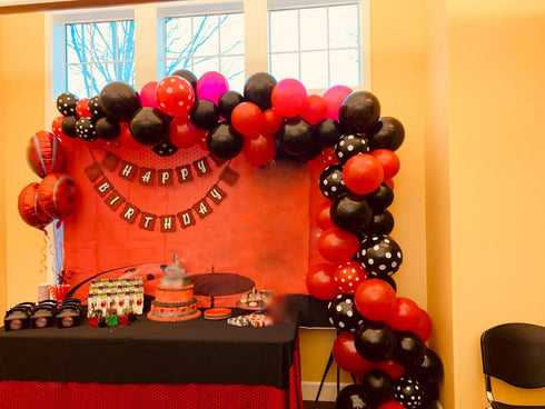Red Black Balloons - 100 pcs 12 inch Latex Balloons for Birthday Party Decoration