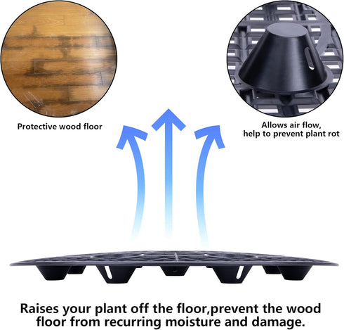 LFUTARI 6Pack 15" (40cm-6pcs, Large Plant Level Pot Elevator, Heavy Duty Plant Stands, Plant Pot Saucer for Prevent Rot