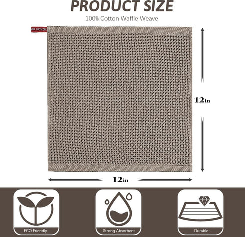 12 Pack Cloths,100% 12x12 Inch Nialnant Dish Cotton Dish Towels for Washing Dishes,Soft and Absorbent Kitchen Cleaning