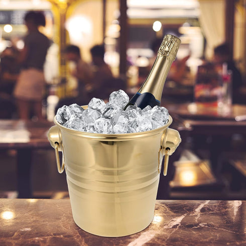 NOLITOY 1pc Ice Bucket Insulated Cooler Bag To Go Food Containers with Lids Round Vase Metal Drink Tub Bar Accessories Disco Ice Bucket Beverage Bottle Iced Bucket Gathering Ice Bucket Keg