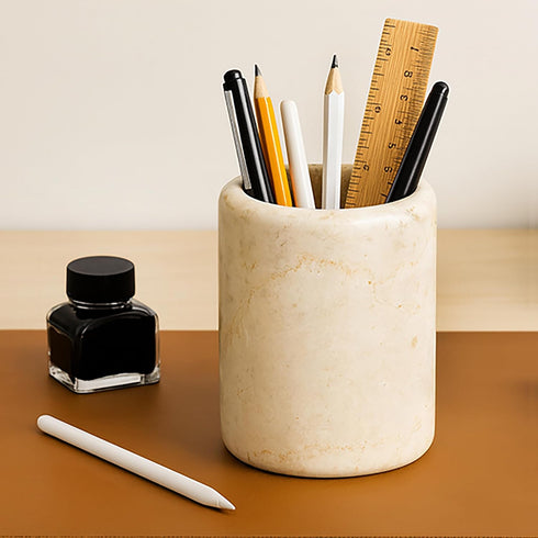 3.5 4.5 Inch Creative Home Natural Champagne Marble Tumbler Solid Stone Toothbrush Holder Cup Bathroom Vanity Makeup