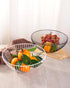 Low Black Metal Fruit Basket Stand, Kitchen Fruit Bowl for Counters, Wire Fruit Basket