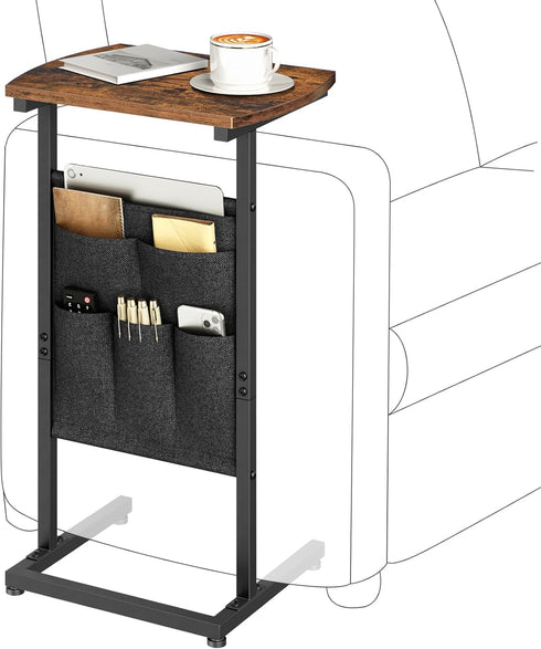 HOOBRO C Shaped End Table, 28.3" Side Table for Small Spaces, Couch