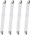 Sopito 4pcs Adjustable Elastic Bed Sheet Fasteners, Heavy Duty Grippers for Mattresses, White