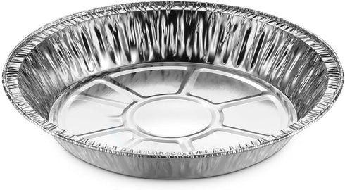 MontoPack 9” Aluminum Foil Pie Pans, 50-Pack Round Disposable Containers for Baking, Storing, Serving