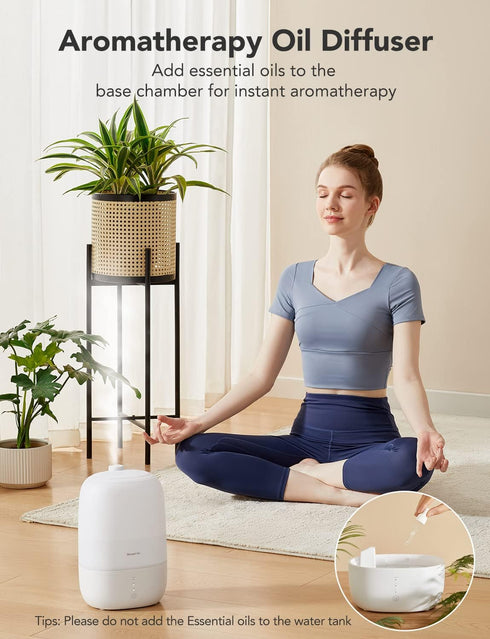 GoveeLife Smart Humidifiers for Bedroom, 3L Top Fill Cool Mist with Essential Oil Diffuser and Night Light