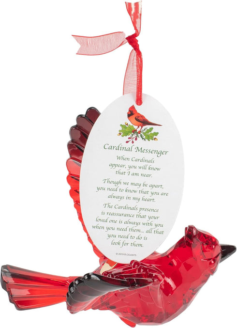 Department 56 Cardinal Bird Hanging Ornament - Acrylic Christmas Basics, 3.125 Inch, Red
