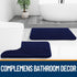 OLANLY Toilet Rugs U-Shaped 24x20 - Extra Soft Absorbent Chenille Bathroom Rugs, Non-Slip, Machine Washable Navy