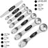 Magnetic Measuring Spoons Set - Wildone Stainless Steel Double Sided Set of 7 Black for Dry & Liquid Ingredients