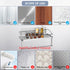 Adhesive Paper Towel Holder Shelf, Wall Mounted Roll Rack for Kitchen Shower Bathroom, Rustproof Stainless Steel