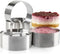 Uncle Jack Professional Stainless Steel Food Tower Cooking Rings with Food Press - Round Forms (Set of 2)
