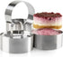 Uncle Jack Professional Stainless Steel Food Tower Cooking Rings with Food Press - Round Forms (Set of 2)