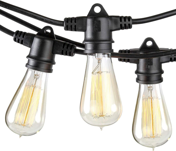 Brightech Ambience Pro Vintage Outdoor String Lights - 48 Ft Weatherproof Commercial