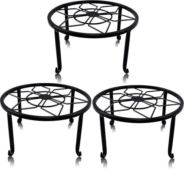 yosager 3 Pack Metal Plant Stands for Flower Pot, Heavy Duty Black