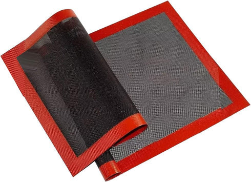 2 Pcs Silicone Mat, Microperforated Fiberglass Baking Pan Mat, Strong Heat Resistance Oven or Pan Liner Baking Tool