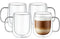 CNGLASS Large Double Wall Glass Coffee Mug 15.2oz,Clear Insulated Glass Espresso Cup