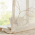 Topick Beige Sheer Leaf Curtain Kitchen Valance for Windows, Leaf Embroidered Voile Small Curtain 16 Inch