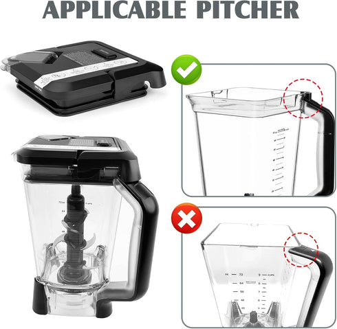 Lid Replacement for Ninja Blender 72 OZ Pitcher, Top Locking Lid Cover for Ninja Blender Accessories