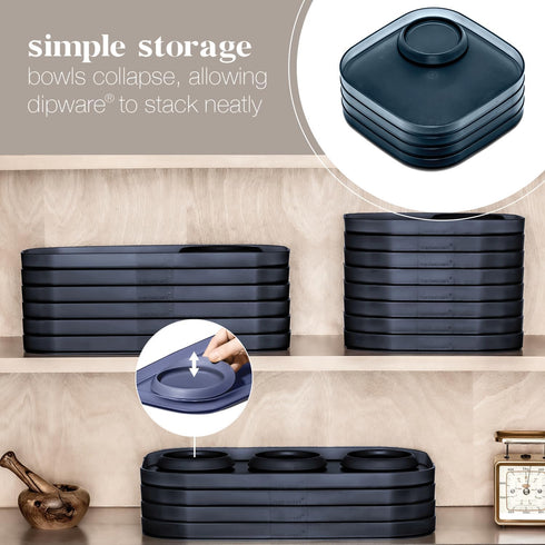 madesmart dipware Small Serving Tray with Removable Dip Bowl for Snacks; Reusable Serving Tray with Multipurpose Bowl,