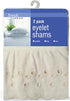 FRESH IDEAS Ruffled Bed Pillow Shams, King, Ivory, 2-Pack with Embroidered Eyelet Detail