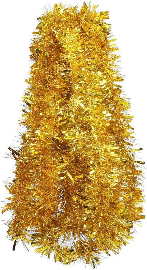 DECORA Gold Tinsel Garland for Christmas Tree Decorations, Wedding, Birthday Party Supplies, 33 FEET