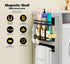 Magnetic Spice Rack for Refrigerator, Black Magnetic Shelf Fridge Organizer, Space Saver Container for Kitchen