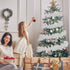 CCINEE 33FT Christmas Tinsel Garland, White Metallic Twist Garland with Star for Tree Wedding Party Decoration