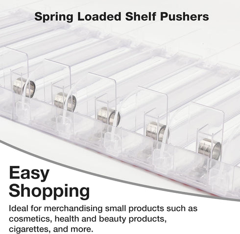 Pack of 3 Shelf Pushers Dividers - Organizer for Smoke Shop, Convenience Store - Drink, Box & Cigarette Display for