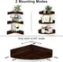Set 3 Alsonerbay Corner Shelf Wall Mount, of Floating Shelves for Storage and Display, Rustic Wood Shelves for Bedroom