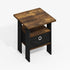 Furinno Modern Side Table, Square Top End Table with Storage Bin, Night Stand, Bedside Table with Storage Shelf